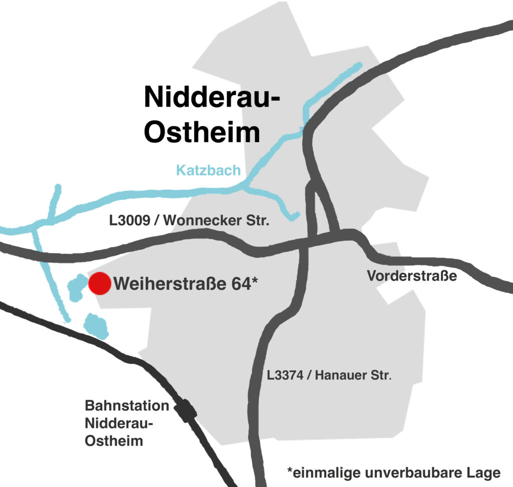 Ortsplan von Nidderau-Ostheim mit eingezeichneter Lage des Mietobjekts